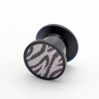 Ear Plug "3D Hologramm Zebra" Acryl, Ø 10 mm