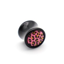 Ear Plug "Leo" Acryl, schwarz/pink, Ø 12 mm