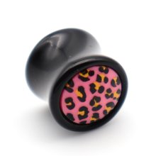 Ear Plug "Leo" Acryl, schwarz/pink, Ø 16 mm