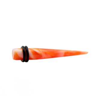 Expander Dehnungsstift "Marmor" Acryl Ø 8 mm, orange/weiß