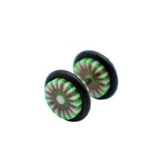 Fake Plug Acryl, 1,2 x 6 x 8 mm, grün