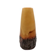 Wooden vase ca 31x8x13cm