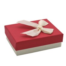 Geschenkbox, rot mit beiger Schleife