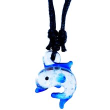 Necklace with glass pendant dolphin