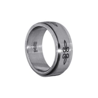 Edelstahlring "geometrisch" (Ring in Ring), U: 60mm