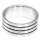 Edelstahlring, 6 Steine, 8 mm breit,U: 63 mm