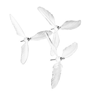 Propeller 3er Set aus weißen Federn