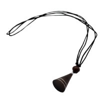 Halskette aus Sonoholz, Edelstahl, Kegel
