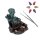Incense fountain koi on water lily leaves,