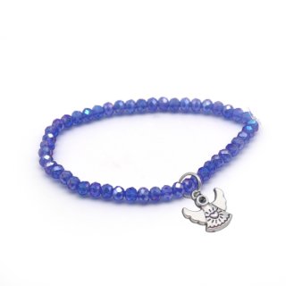 Glitzerarmband, blau mit Schutzengel
