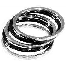 Edelstahlring, 5 Einzelringe je 1 mm breit, U: 63 mm