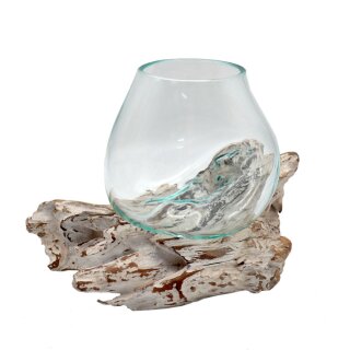 Root wood white with glass, approx. 15 - 20