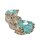 Wooden natural  standing with 2 glass tealight holders, white wash