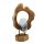 Teak wooden natural  standing with glass