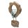 Teak Holz Design mit Glas, weiß