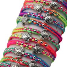 Colorful turtle bracelet roll with 50 bracelets