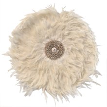 Feather wall decoration beige