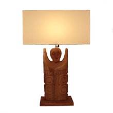 Lampe Teakholz Figur