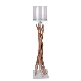 Flower stand teak with glas