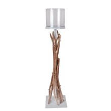 Flower stand teak with glas