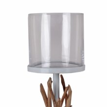 Flower stand teak with glas