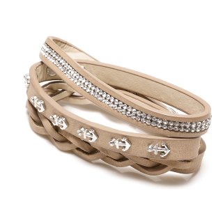 Wickelarmband Anker mit Glitzer