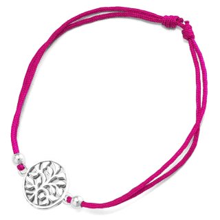 Armband "Blätter", 925 Silber und Stoff
