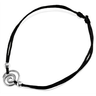 Armband "Spirale", 925 Silber und Stoff