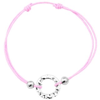 Armband "Ring", 925 Silber und Stoff