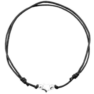 Armband "Stern", 925 Silber und Stoff
