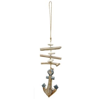 wind chimes "anchor", small, blue, ca. 35 - 40 cm