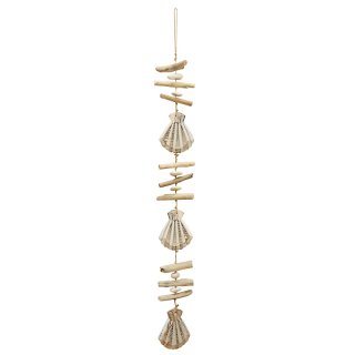 wind chimes "shell", large, white, ca. 100 cm