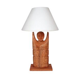 Lamp teak wood figure