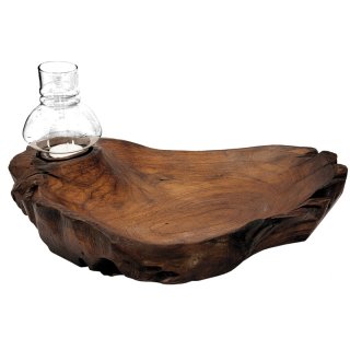 Schale Holz, Windlicht, 50 x 20 cm