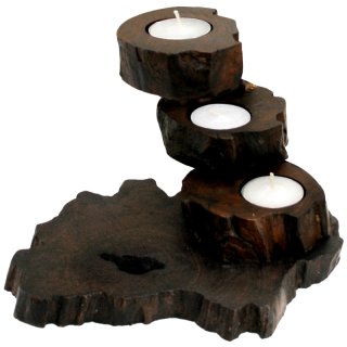 Teelichthalter aus Teakholz, für Teelichter