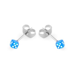 Ohrstecker Paar "Würfel", Acryl Ø: 3 mm