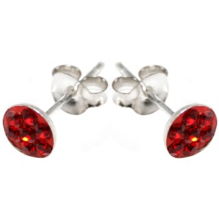 Ohrstecker Paar, 925 Silber, Kristall, "rund", Ø 5 mm