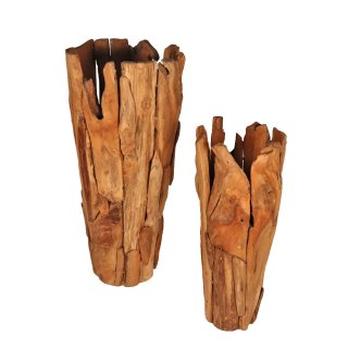 2er Set Holzvasen