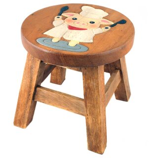 Childrens Stool Pig "Chef"