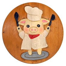Childrens Stool Pig "Chef"