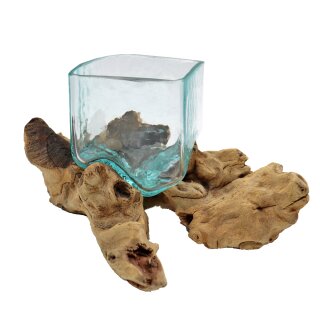 Wurzel mit eckigem Glas "Quader"