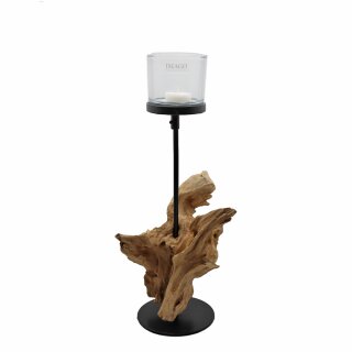 Kerzenhalter Teakwurzel auf Ständer 35 cm
