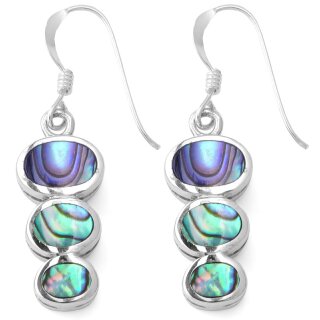 Ohrring Paar Silber, Paua Muschel, Länge: 20 mm
