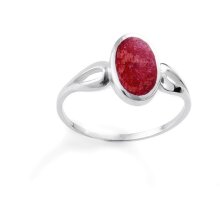 Ring aus Silber mit Schaumkoralle, Ø: 10 mm, U: 57 mm