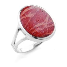 Ring aus Silber mit Schaumkoralle, Ø: 10 mm, U: 61mm