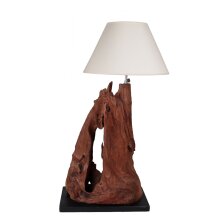 Lampe Teakholz "wooden" mit Lampenschirm in...