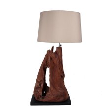 Lampe Teakholz "wooden" mit Schirm 17