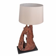 Lampe Teakholz "wooden" mit Schirm 17