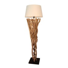Lampe aus Lianen mit Lampenschirm Topfform