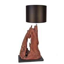 Lampe Teakholz "wooden" mit Lampenschirm in...
